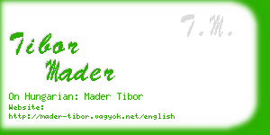 tibor mader business card